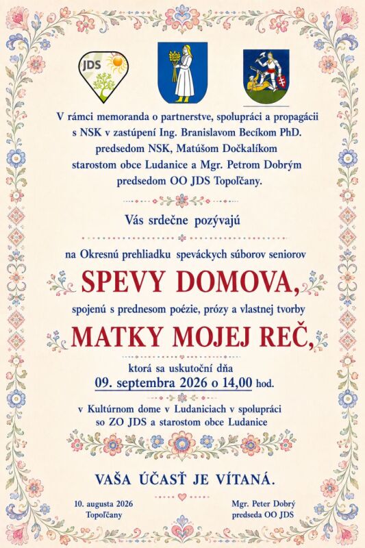 POZVANKA Spevy domova Ludanice 2026.png